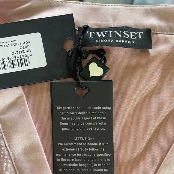 Twinset Velvet Mini Dress Pink Blush Size 6 Italian‎ Size 42 New - Picture 13 of 13